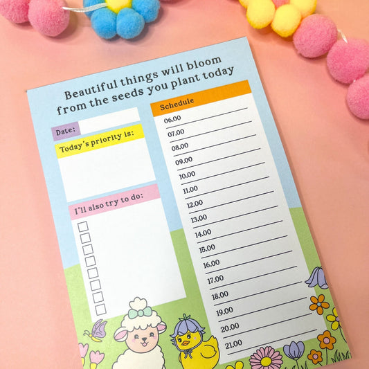 A5 Daily Planner Pad - Beautiful Things Will Bloom