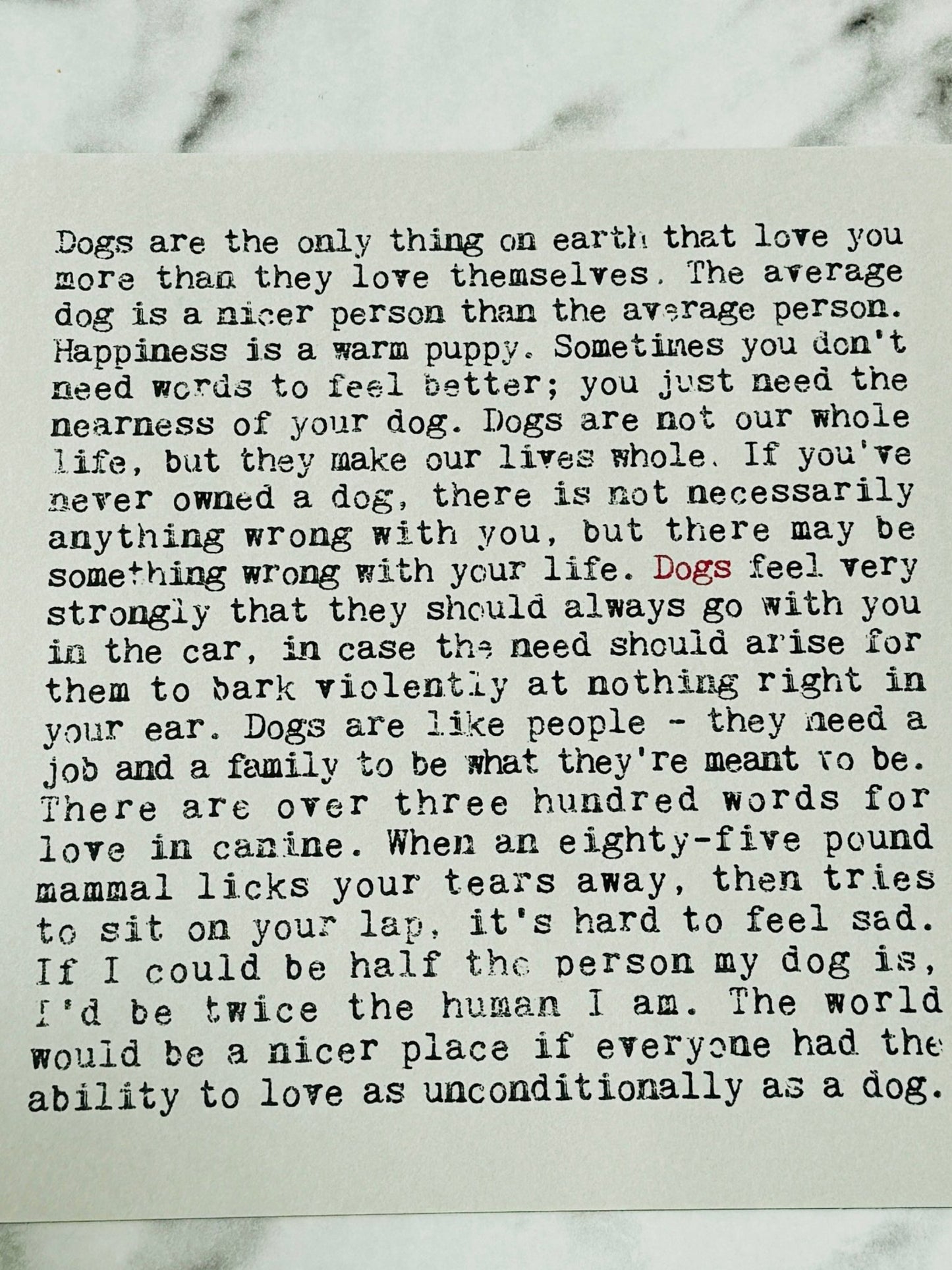Dog Wise Words Print - Forever After Boutique