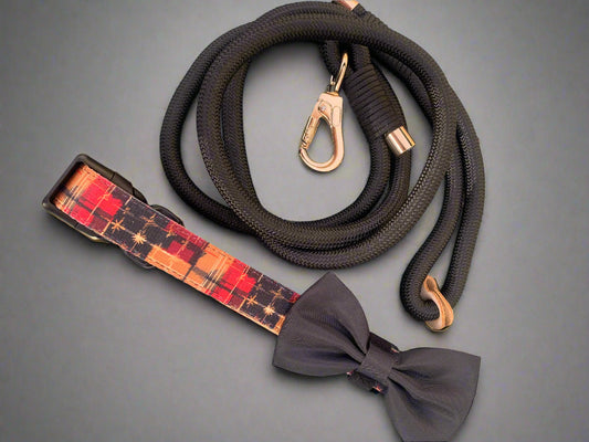 Black Bow Tie Collar Accessory