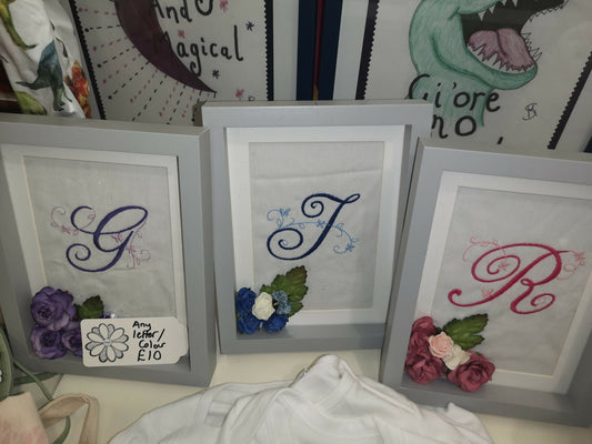 Embroidered Monogram Letter Frame - Forever After Boutique