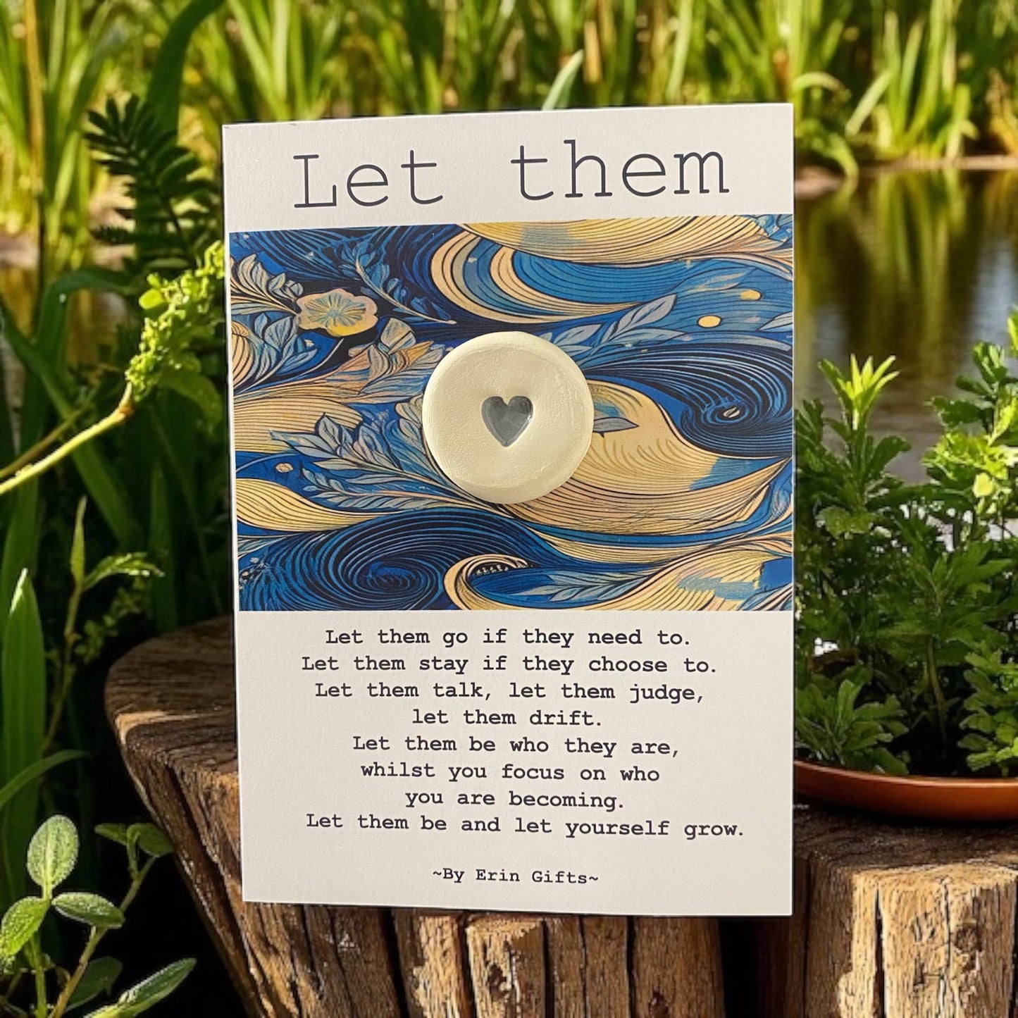 Let them... Ceramic Pocket Token Pocket hug & card