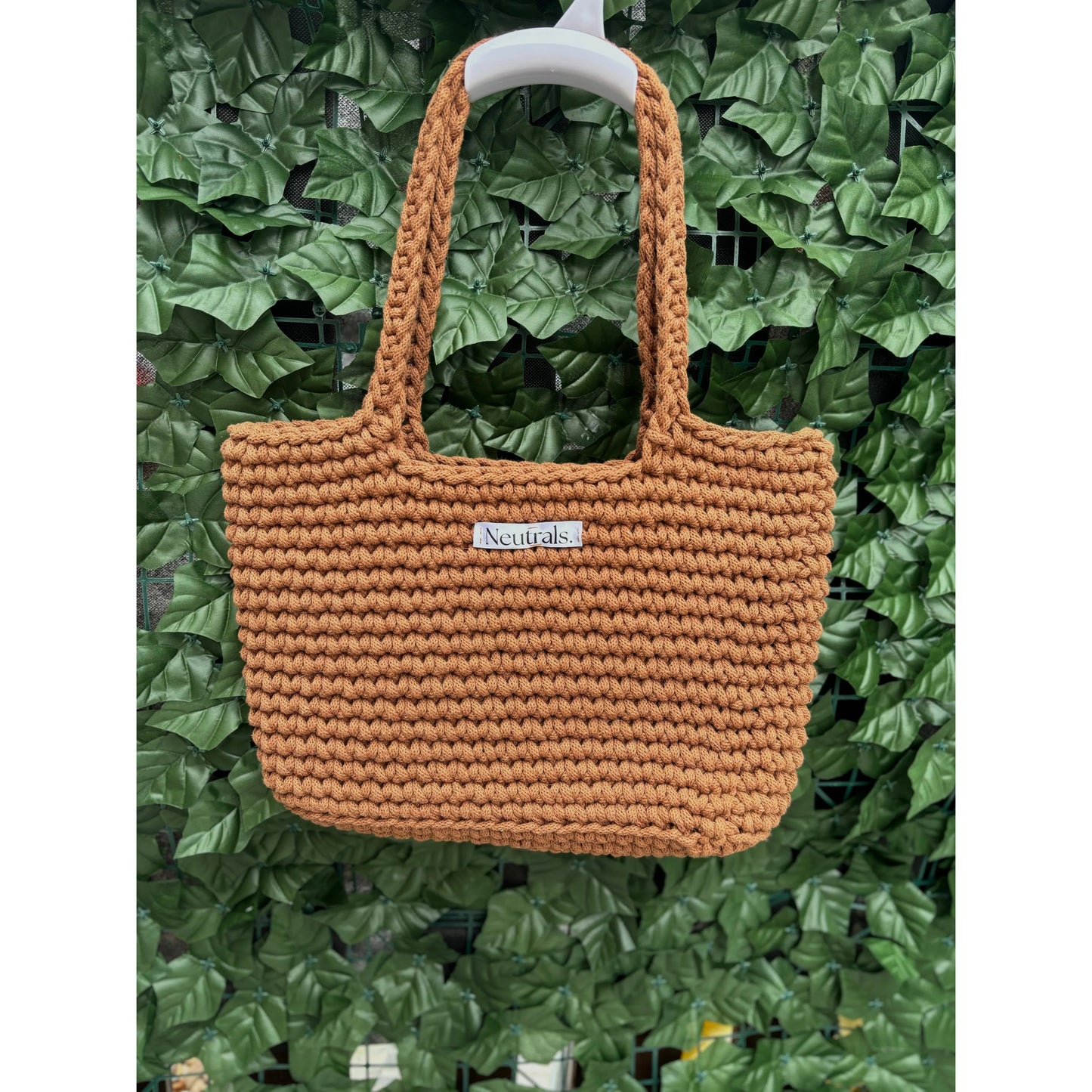 Medium Crochet Beach Bag – Handmade, Neutral Style