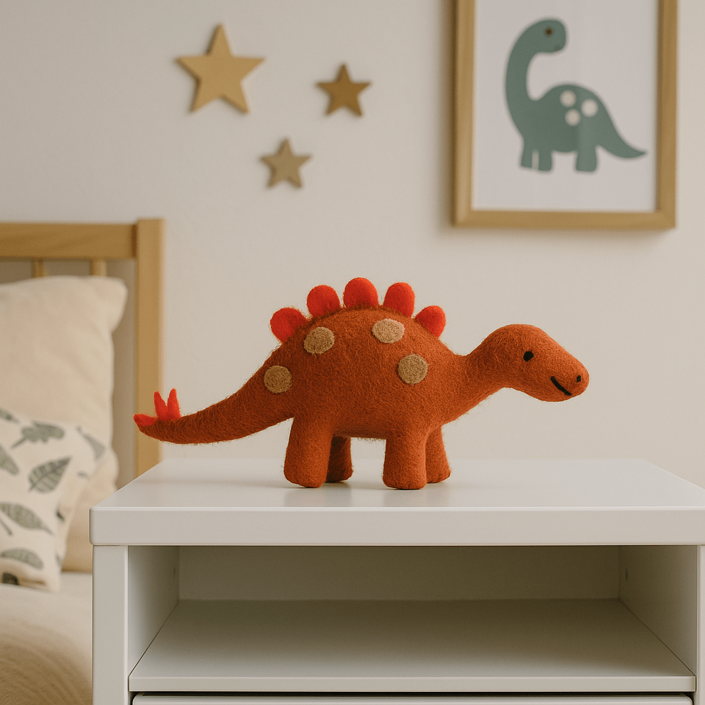 Felt Stegosaurus Dinosaurs: Orange - Forever After Boutique