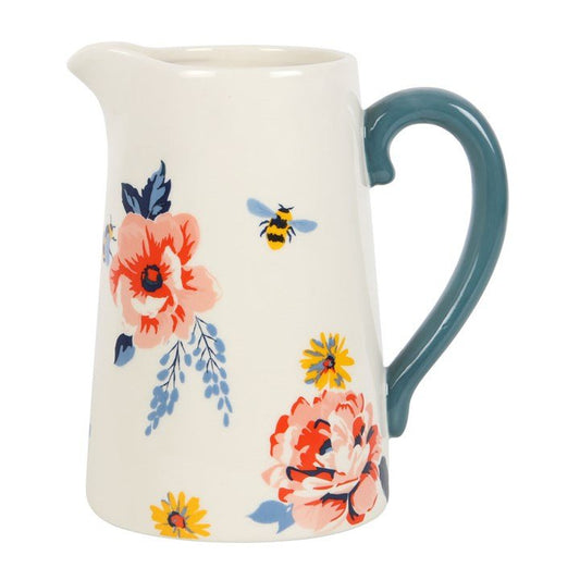 Flower Jug: Bee & Bloom Ceramic Flower Jug - Forever After Boutique