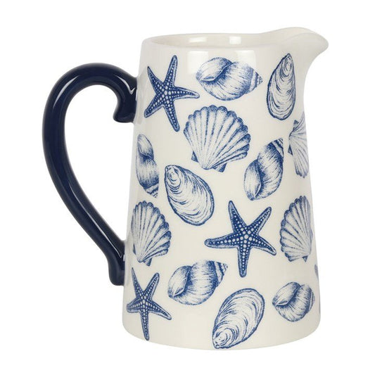 Flower Jug: Seashell Ceramic Flower Jug - Forever After Boutique