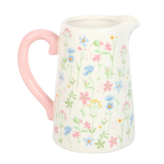 Flower Jug: Spring Bloom Ceramic Flower Jug – Countryside Chic Elegance - Forever After Boutique