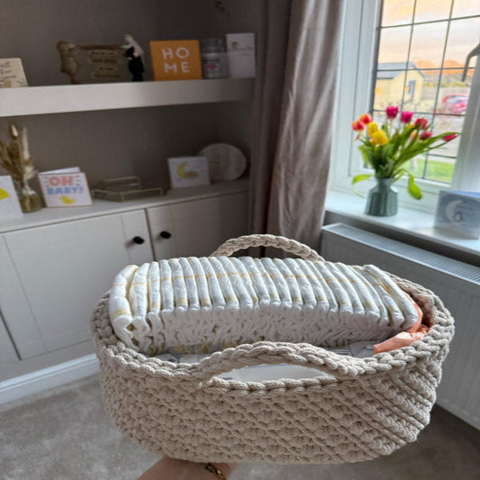 Crochet Nappy Caddy – Handmade Storage Basket Set