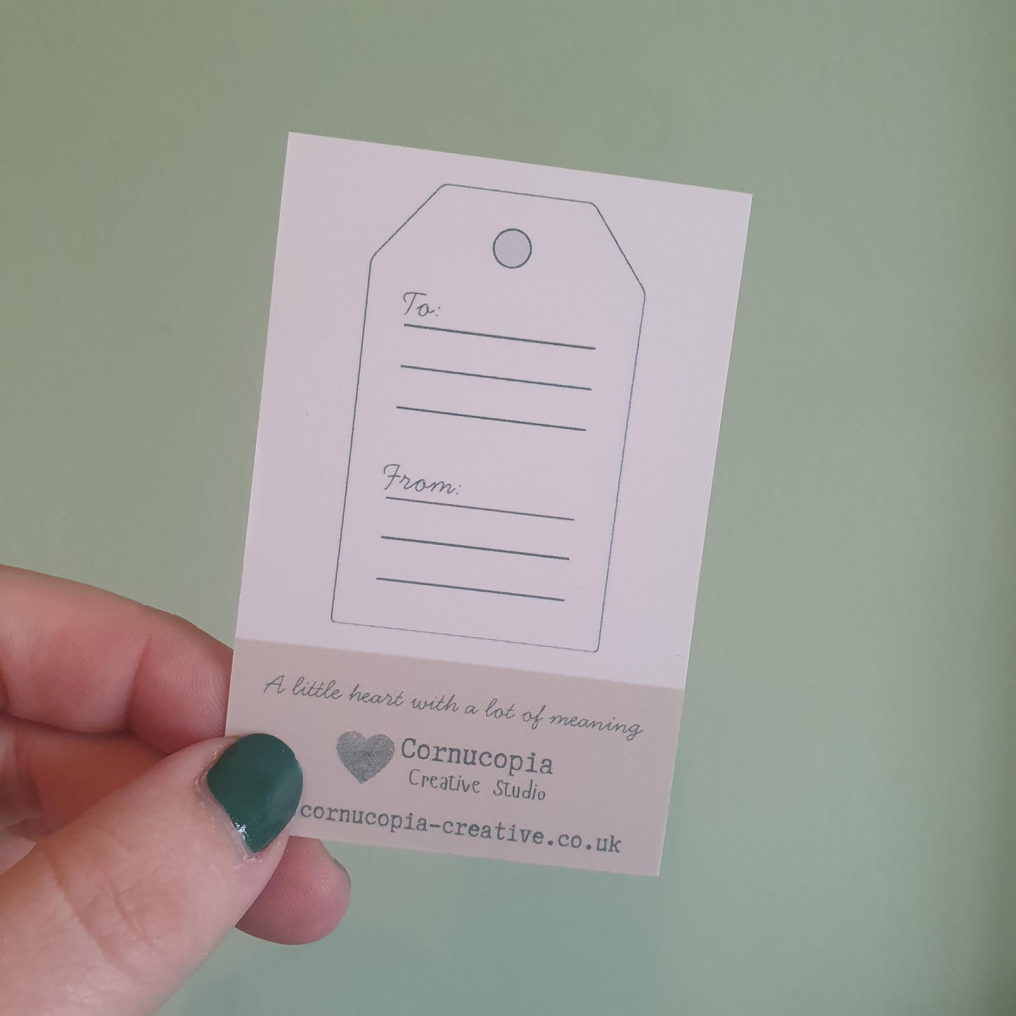 Wedding Pocket Token - Green & Gold Clay Heart - Love, Laughter, Happily Ever After Wedding Gift