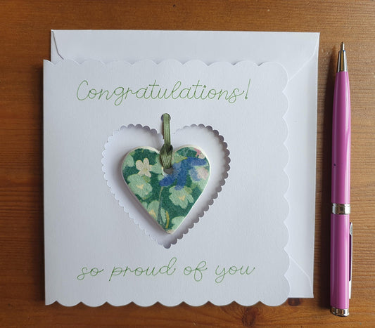 Congratulations Keepsake Card with Clay Heart Token