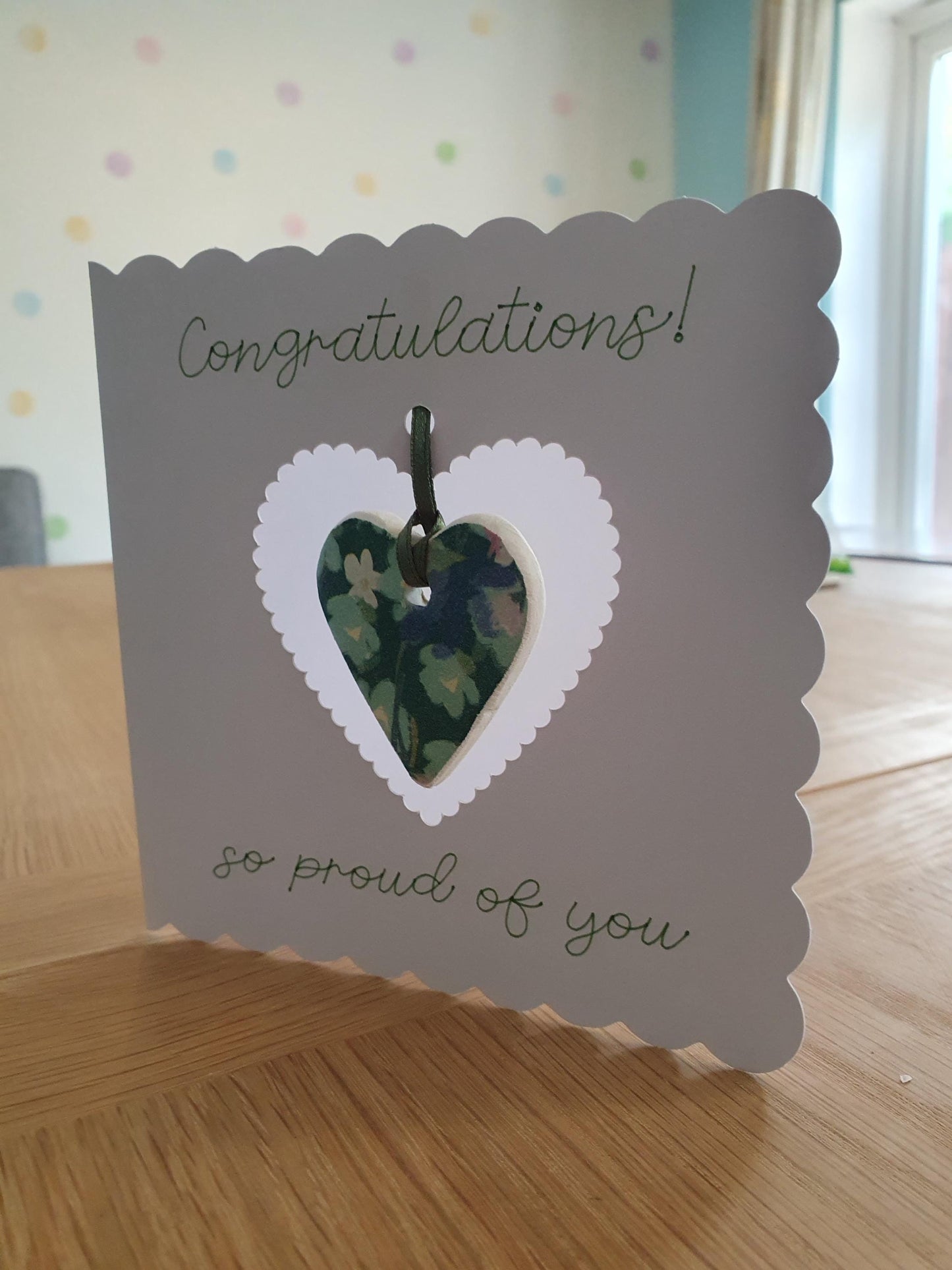 Congratulations Keepsake Card with Clay Heart Token
