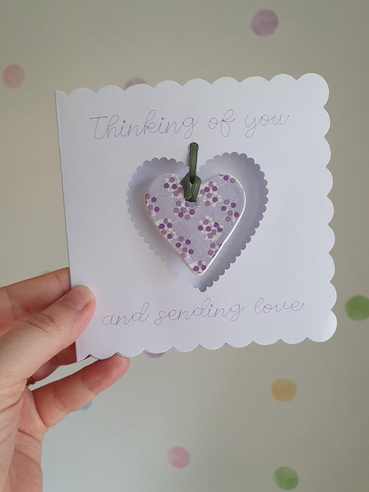 Thinking of You Keepsake Card with Clay Heart Token