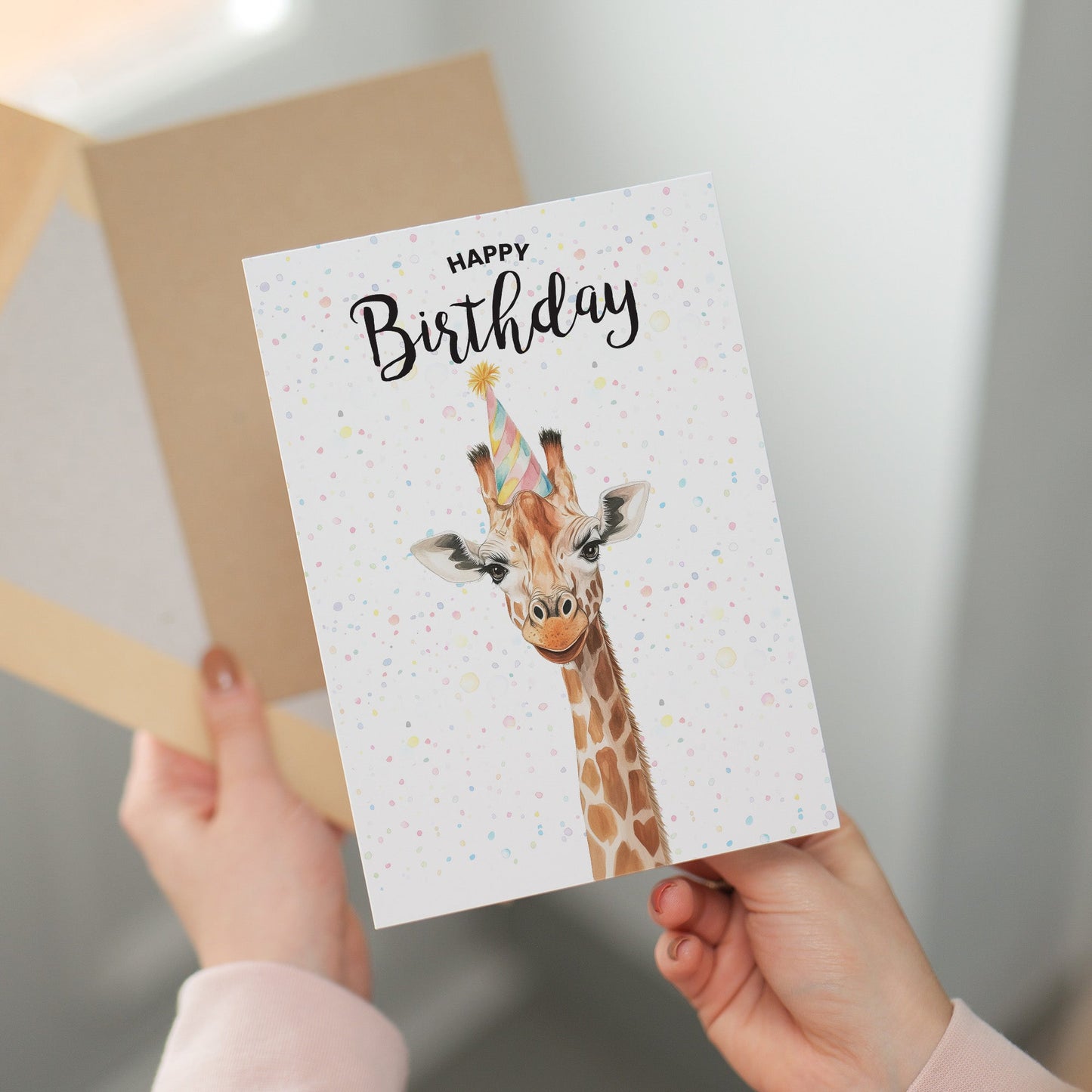 Birthday Card For Him or Her Of A Giraffe Illustration For Him or Her Birthday Gift