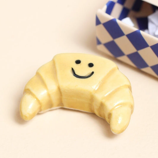 Keepsake Tiny Matchbox Ceramic Croissant Token