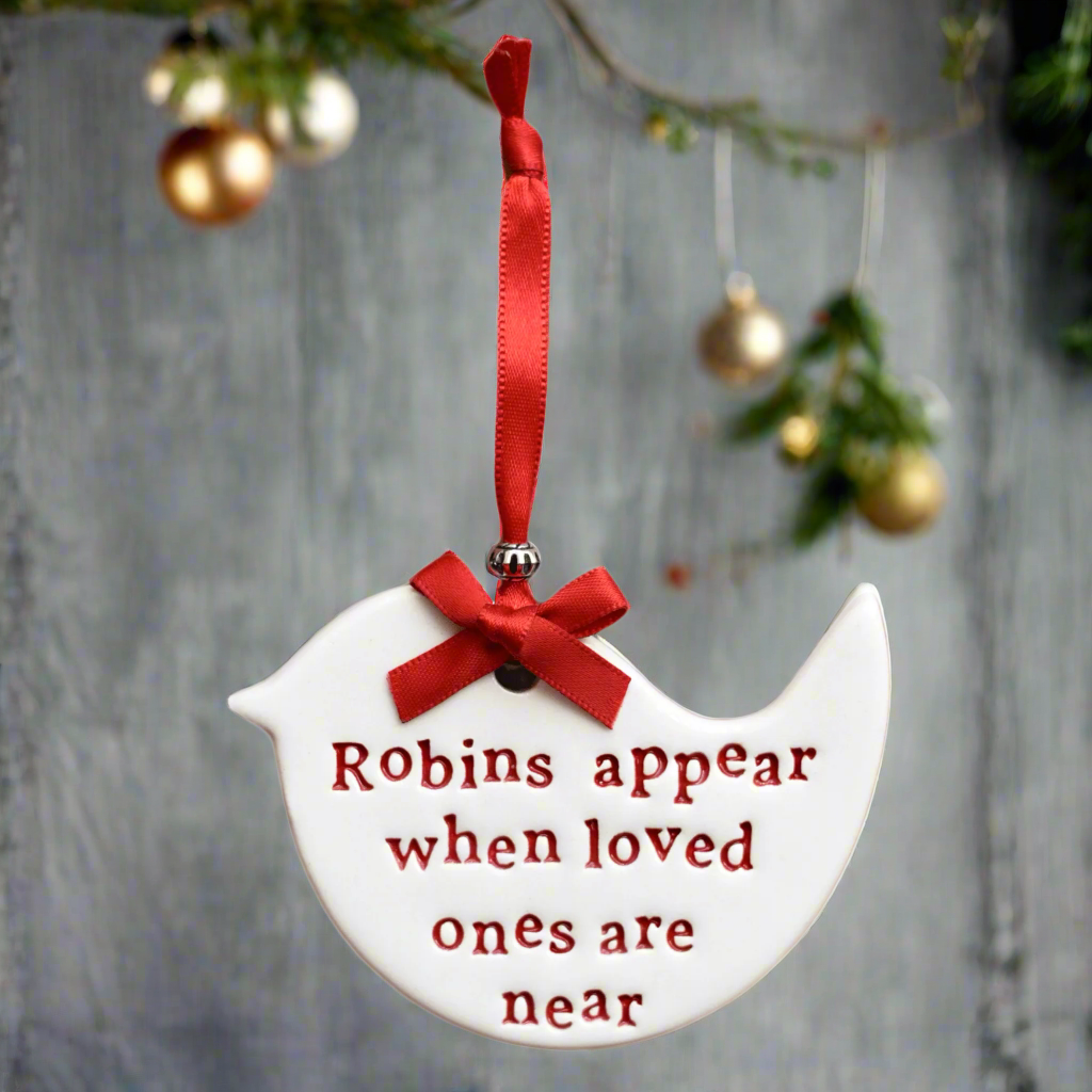 Robins appear Ceramic Hanging Heart - Forever After Boutique