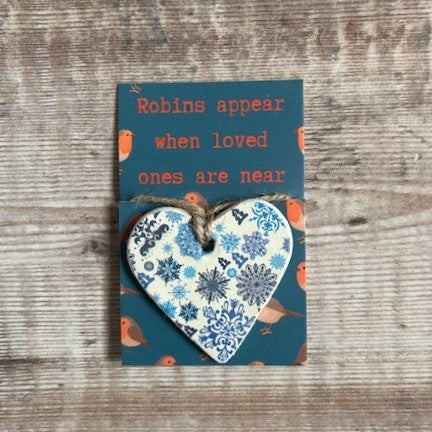 Robins Appear Christmas Heart Hug