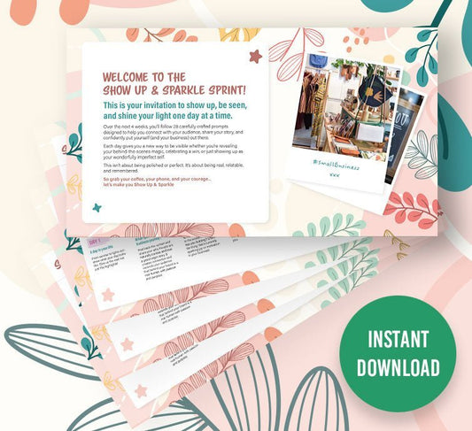 Show up & Sparkle - 4 Week Marketing Calendar - Forever After Boutique