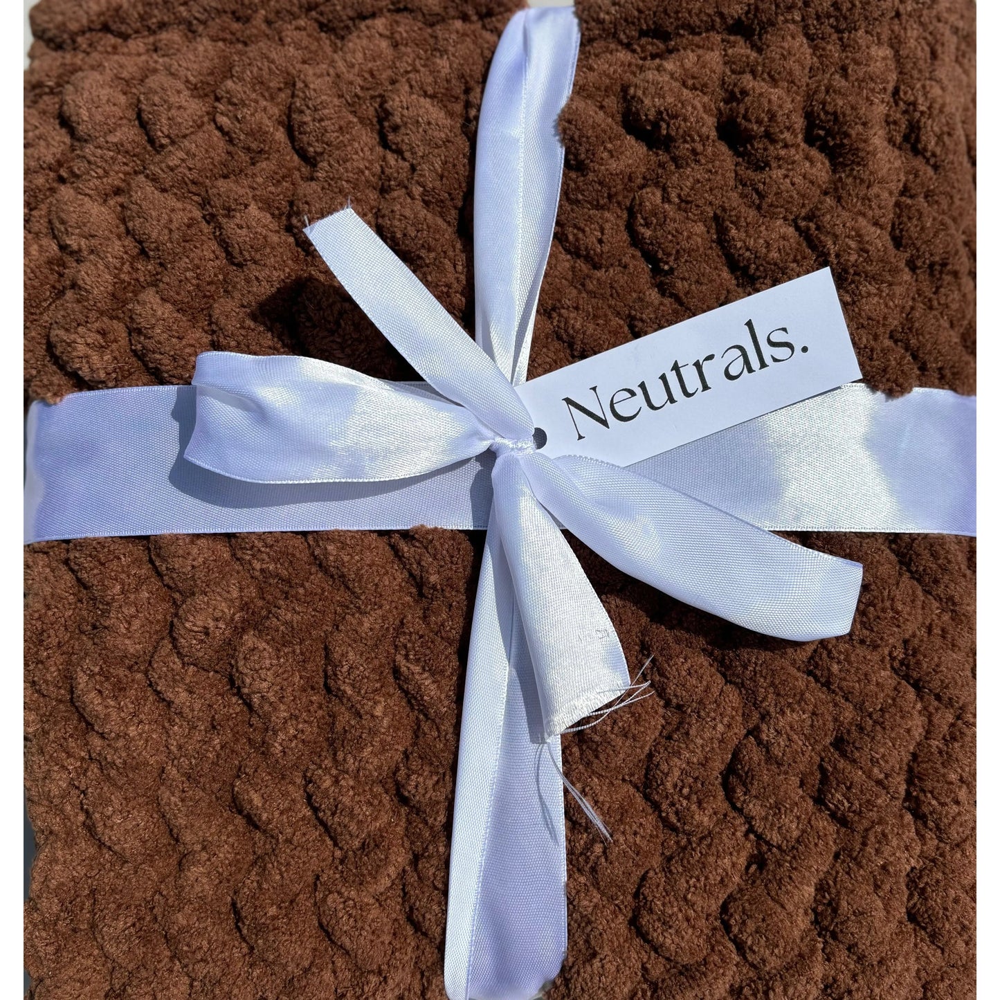 Super Chunky Crochet Blanket – Handmade in Neutral Tones