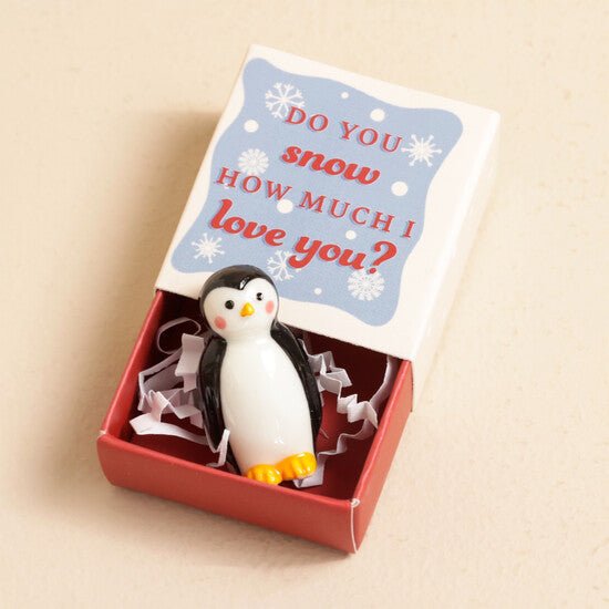 Tiny Matchbox Ceramic Token: Penguin - Forever After Boutique