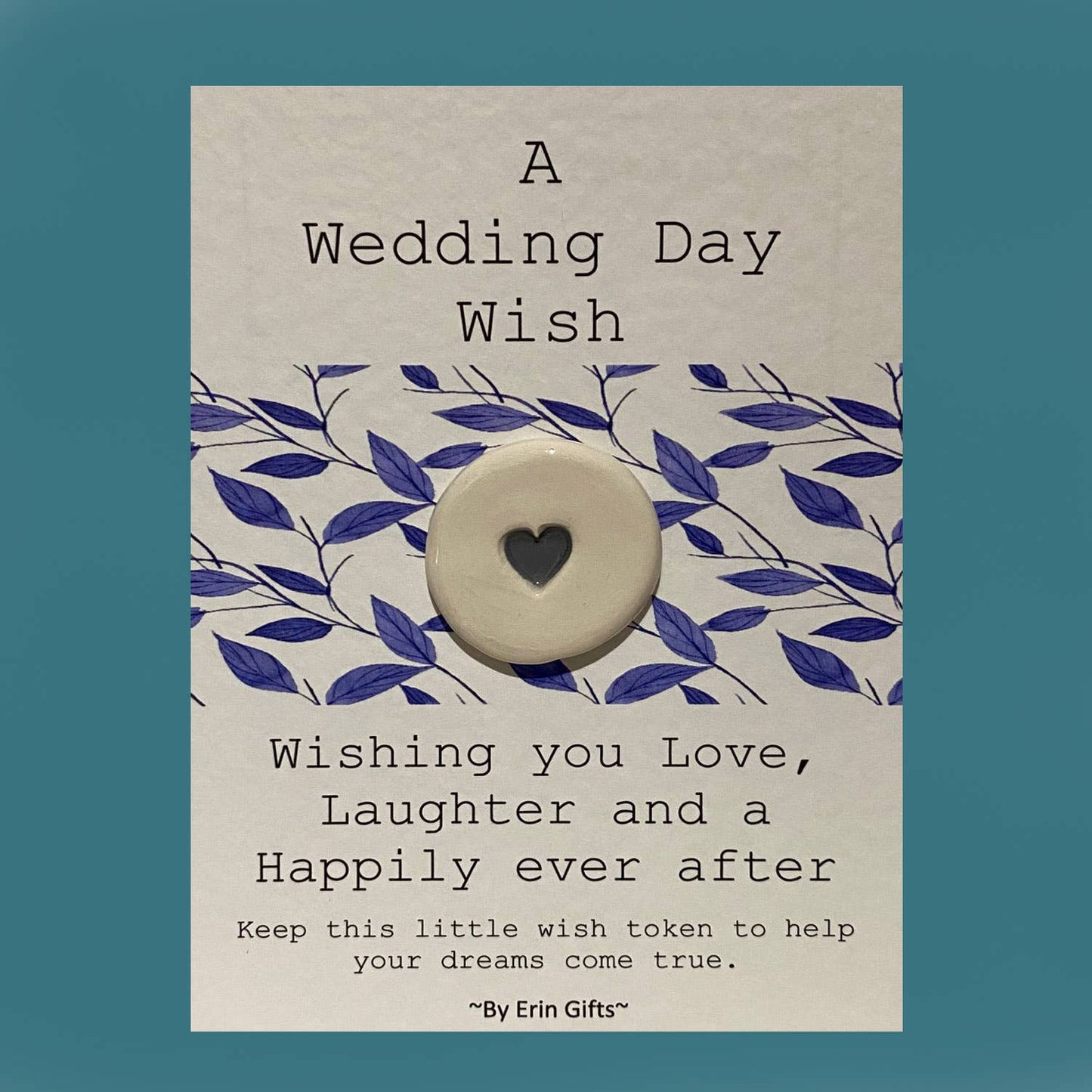 Wedding Wish Ceramic Pocket Token Pocket Hug and Card - Forever After Boutique