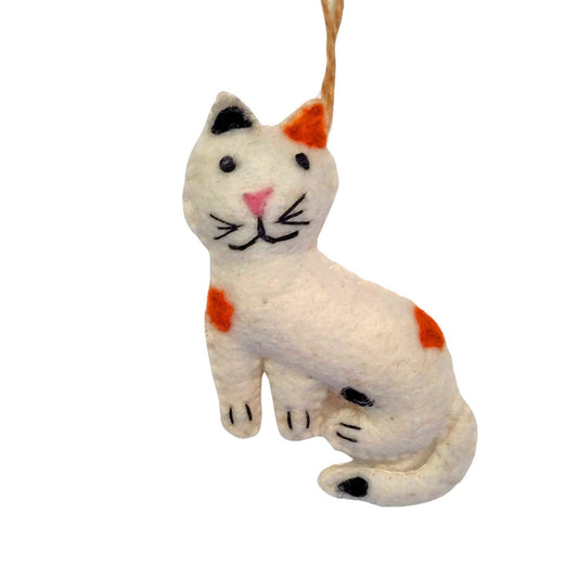 White Felt Cat Decoration - Forever After Boutique