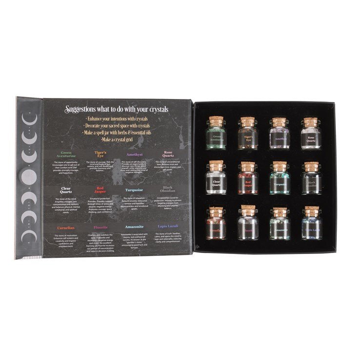 Crystals for Spells: 12 crystal spell bottles gift set - Forever After Collective
