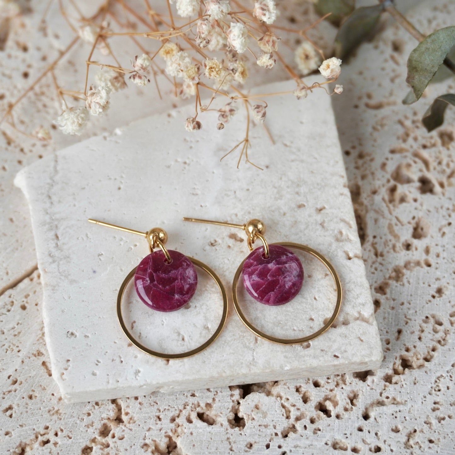 Quartz Stud Hoop