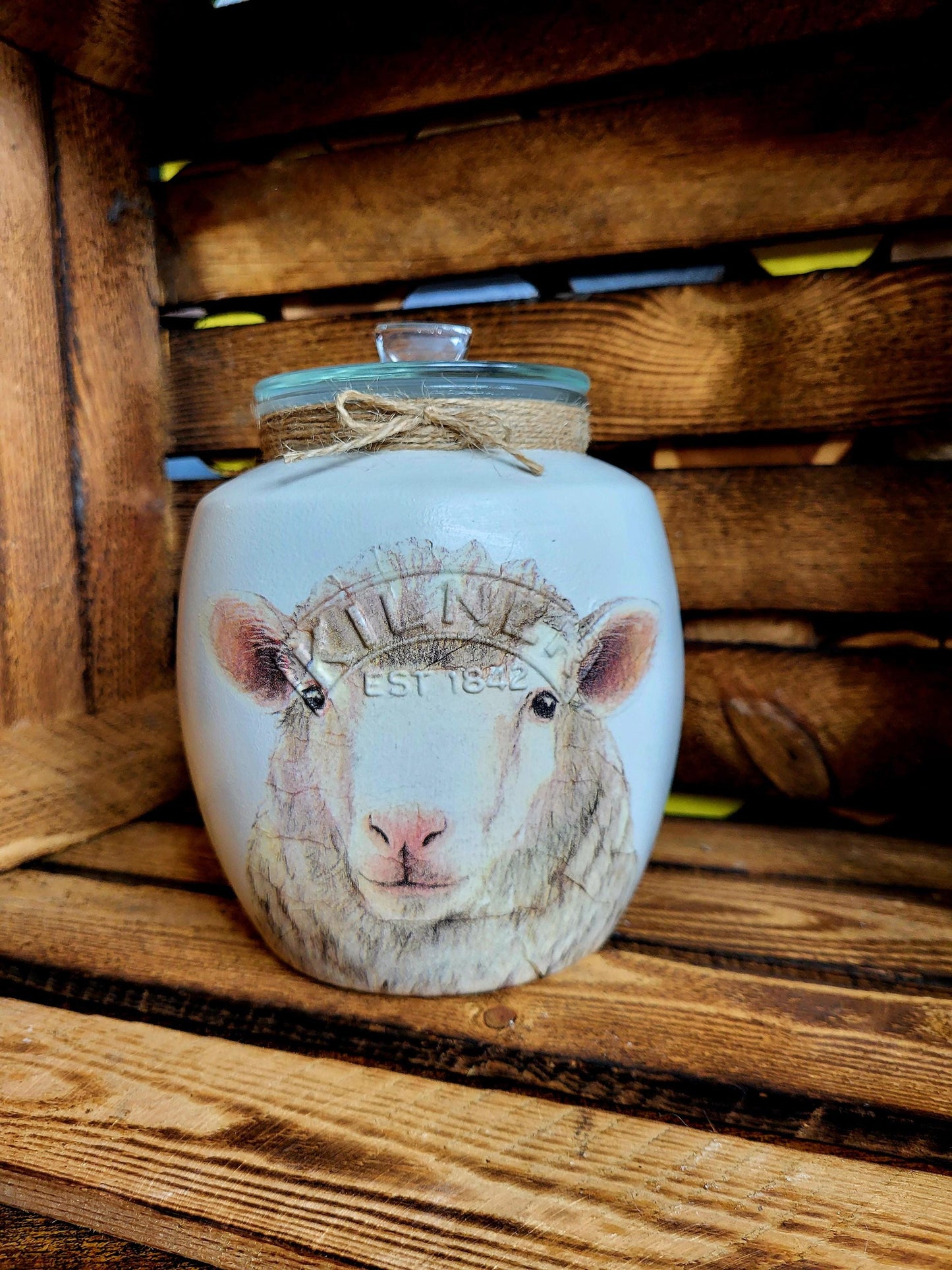 Decorative glass kilner cookie and biscuit jar
