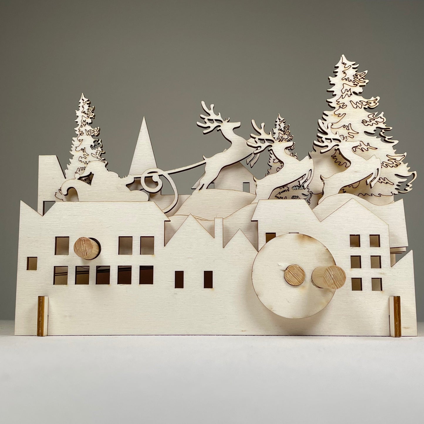 Mechanical Santa Sleigh Model - Flatpack Model Kit by Curious Rabbit ®