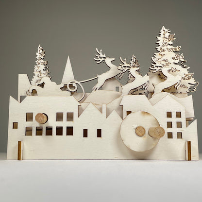Mechanical Santa Sleigh Model - Flatpack Model Kit by Curious Rabbit ®