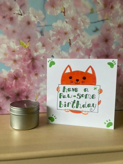 cat birthday card
