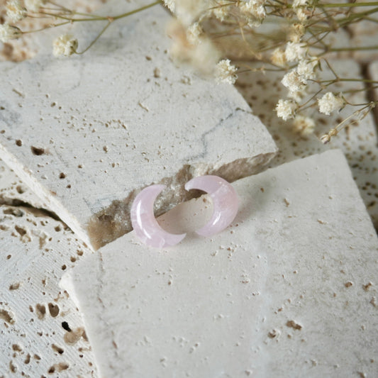 Quartz Moon Stud