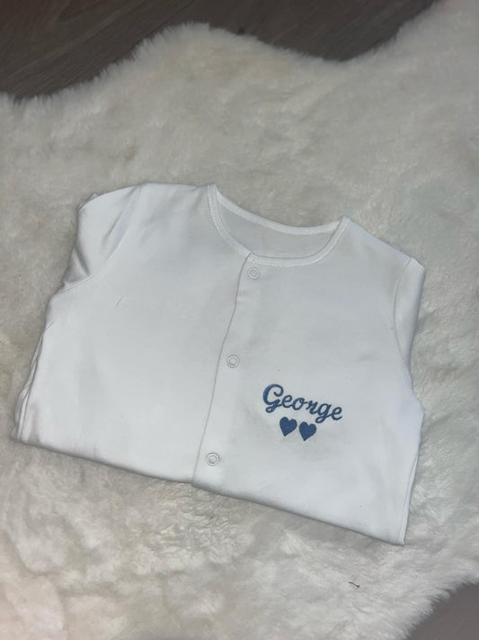Personalised Embroidery Baby Sleepsuit