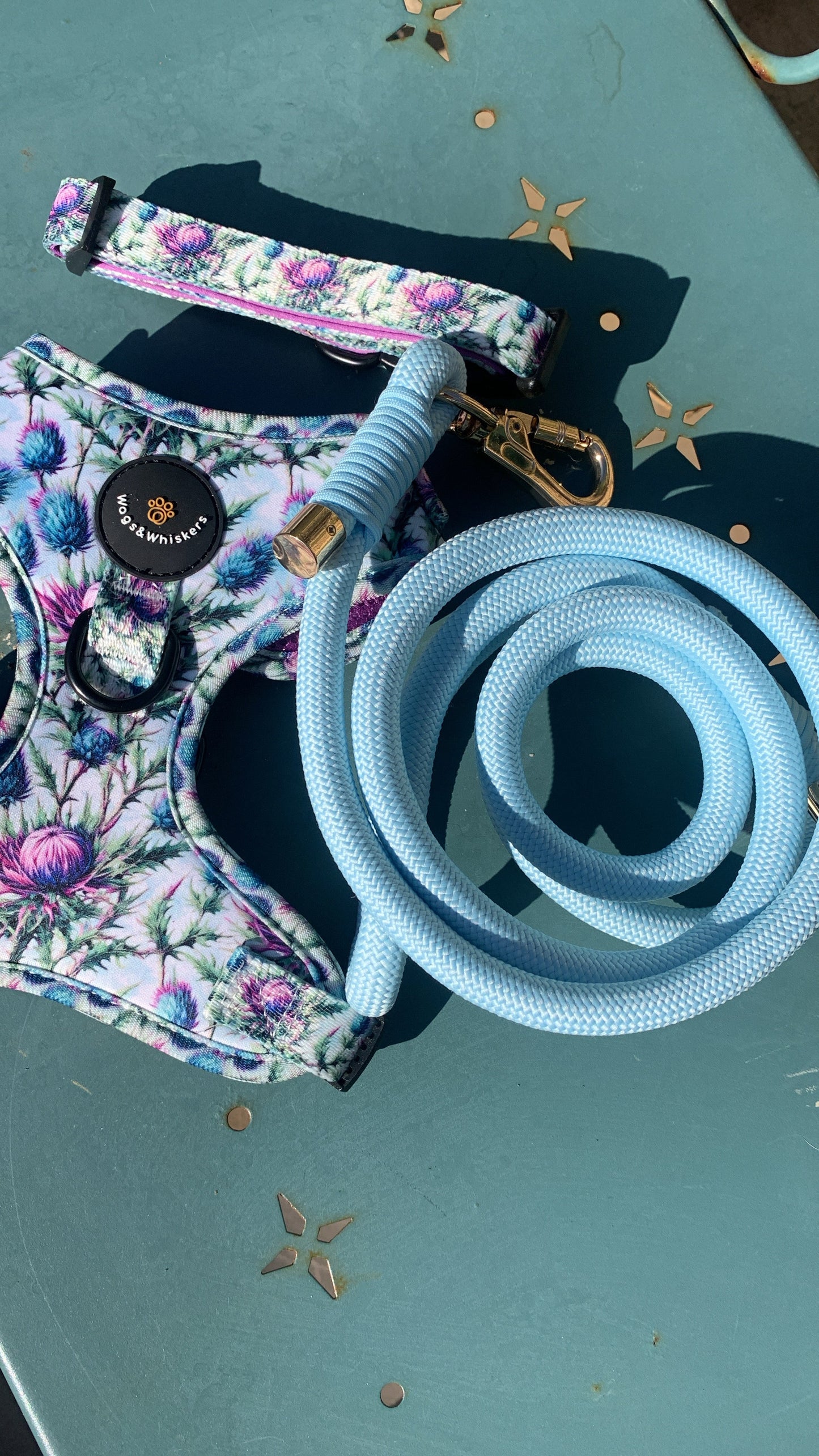 Baby Blue Rope Leash Flexible and Lightweight