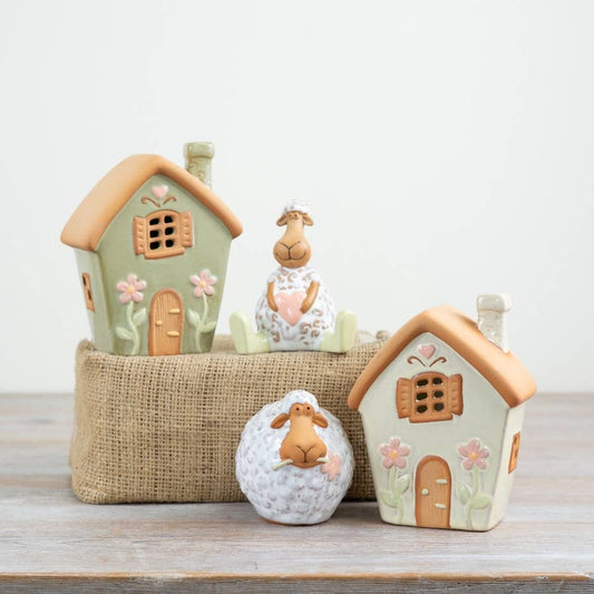Fairy House Tealight Holder | Pastel Cottage Candle Holder Decor