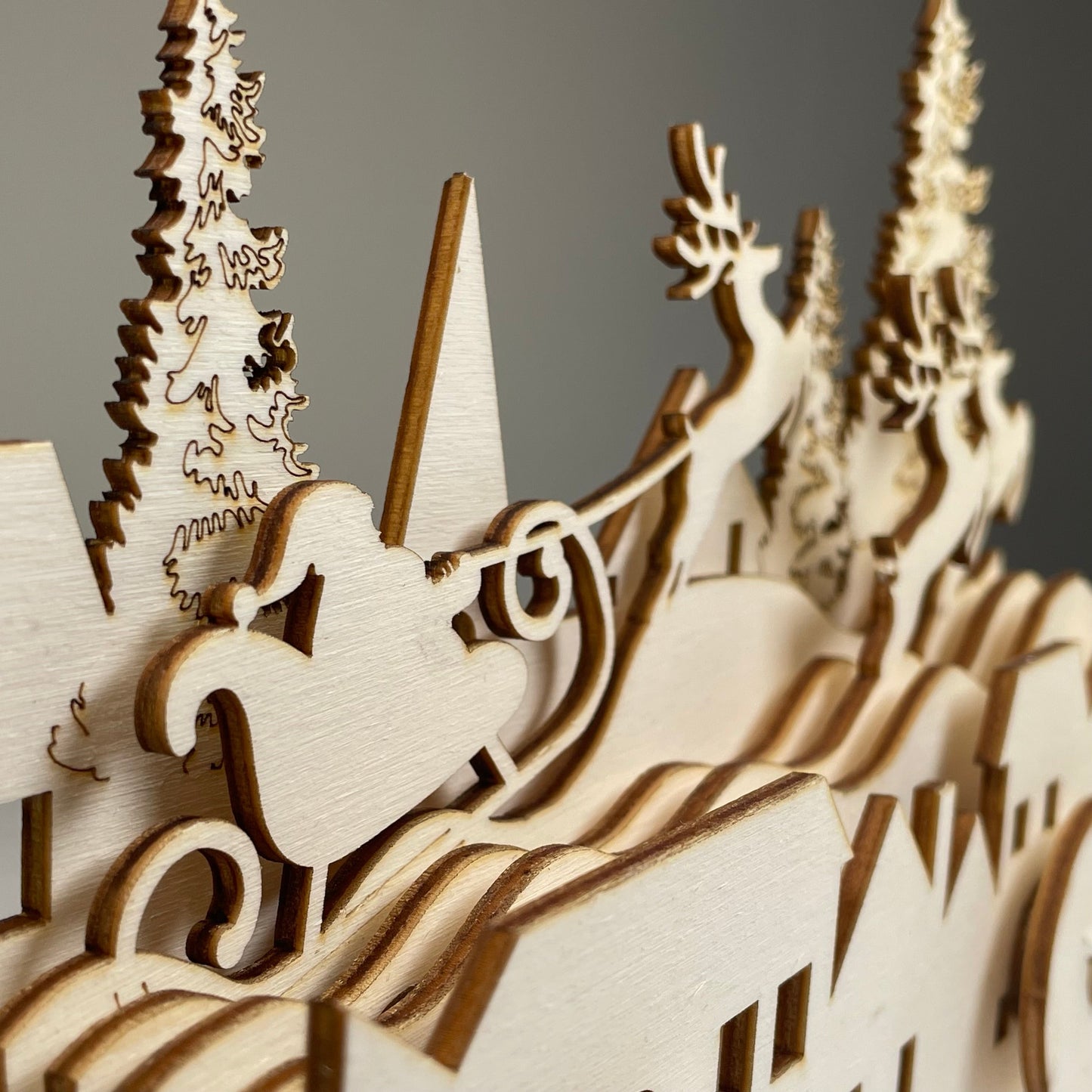 Mechanical Santa Sleigh Model - Flatpack Model Kit by Curious Rabbit ®