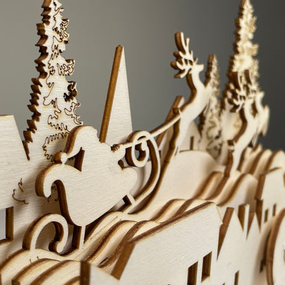 Mechanical Santa Sleigh Model - Flatpack Model Kit by Curious Rabbit ®