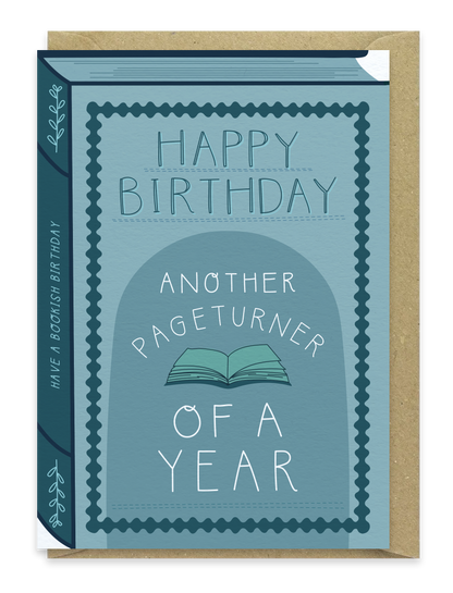 Another Pageturner Book Birthday Card – Bookish Greeting Card for Readers