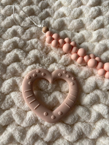 Neutral Silicone & Wooden Dummy Clip – Stylish Holder for Babies