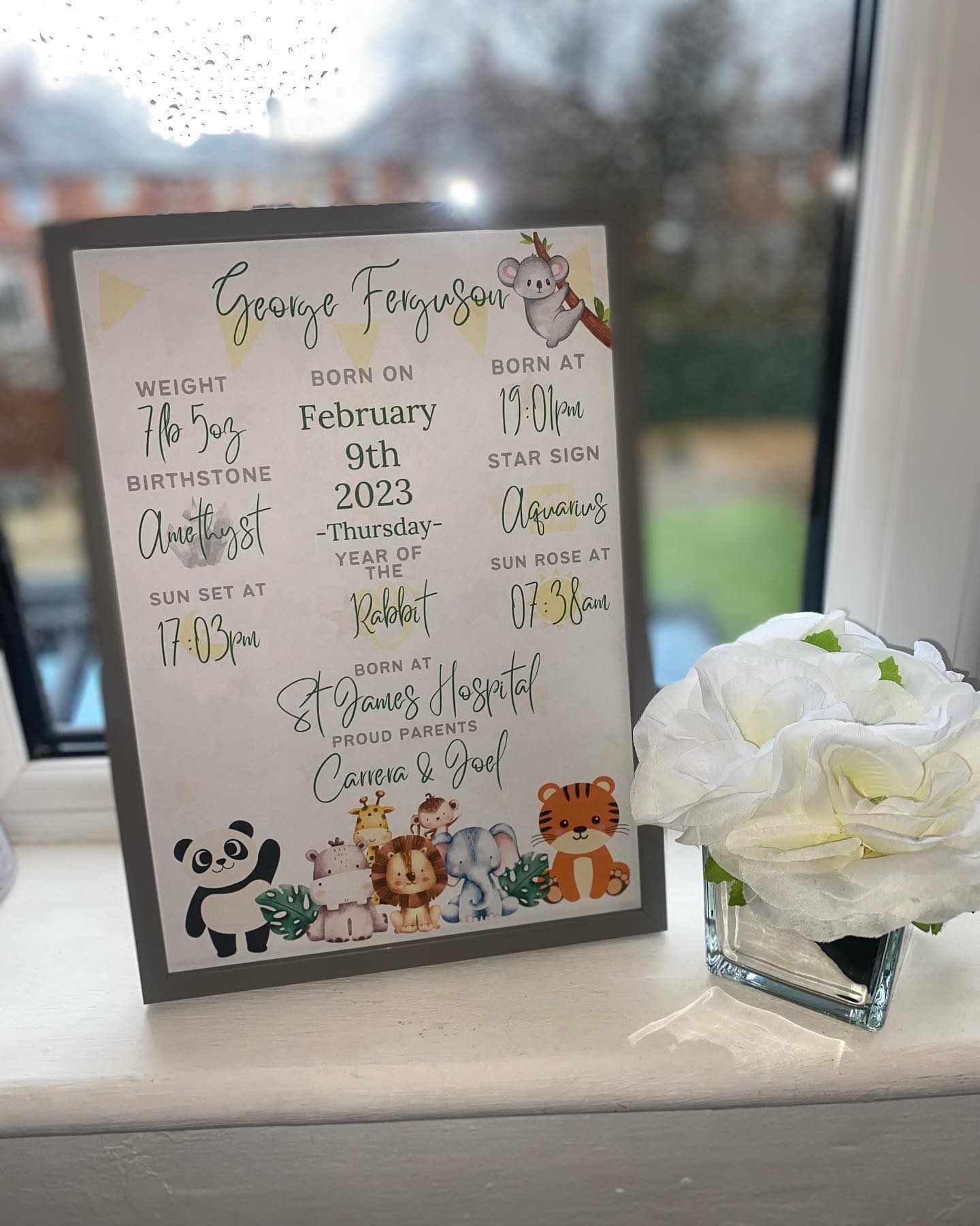 Safari The Day I Was Born Birth Print