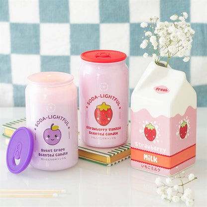 Flower Vase: Strawberry Milk sweet kawaii drink carton