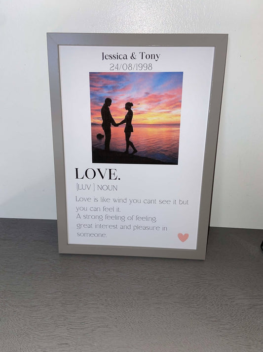 Personalised Love Definition Print