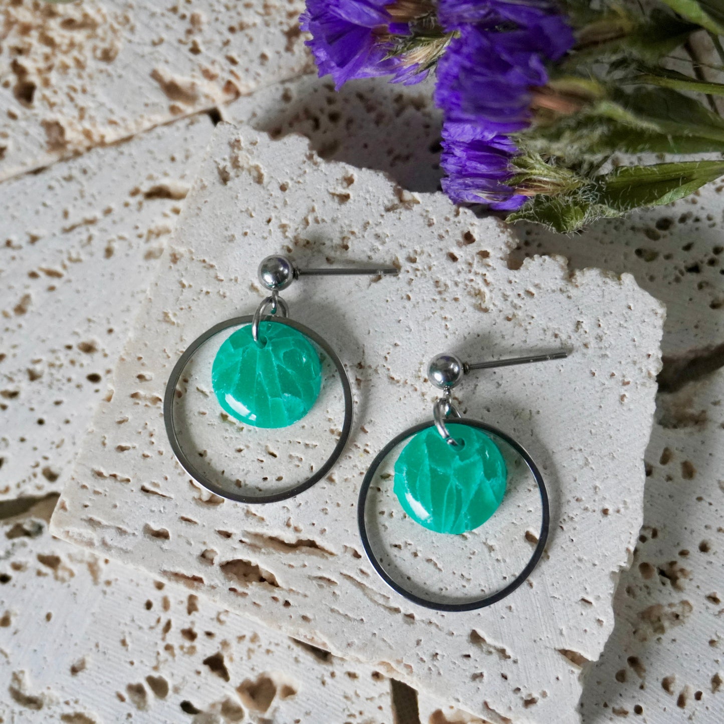 Quartz Stud Hoop