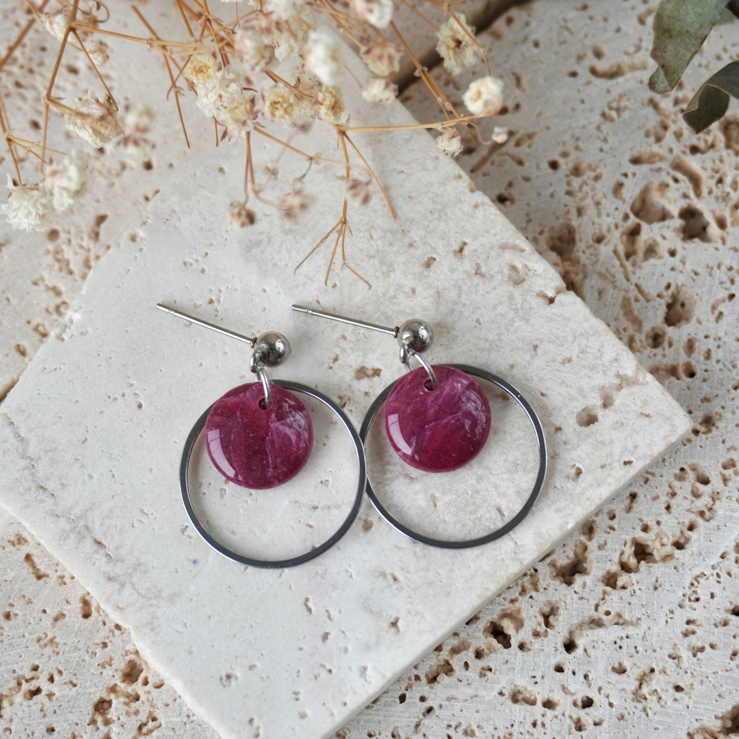 Quartz Stud Hoop