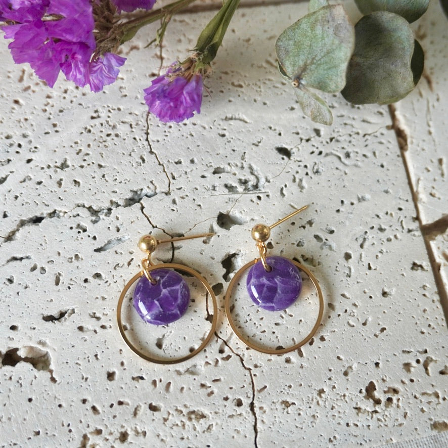 Quartz Stud Hoop