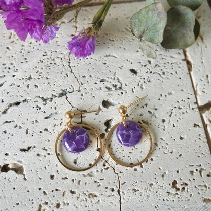 Quartz Stud Hoop