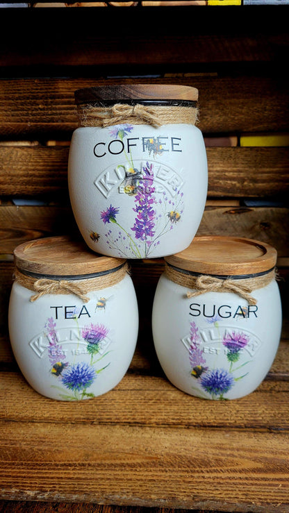 Tea, coffee and sugar canisters | kilner jars | Tea | Coffee | Sugar | Storage Jars | kitchen set