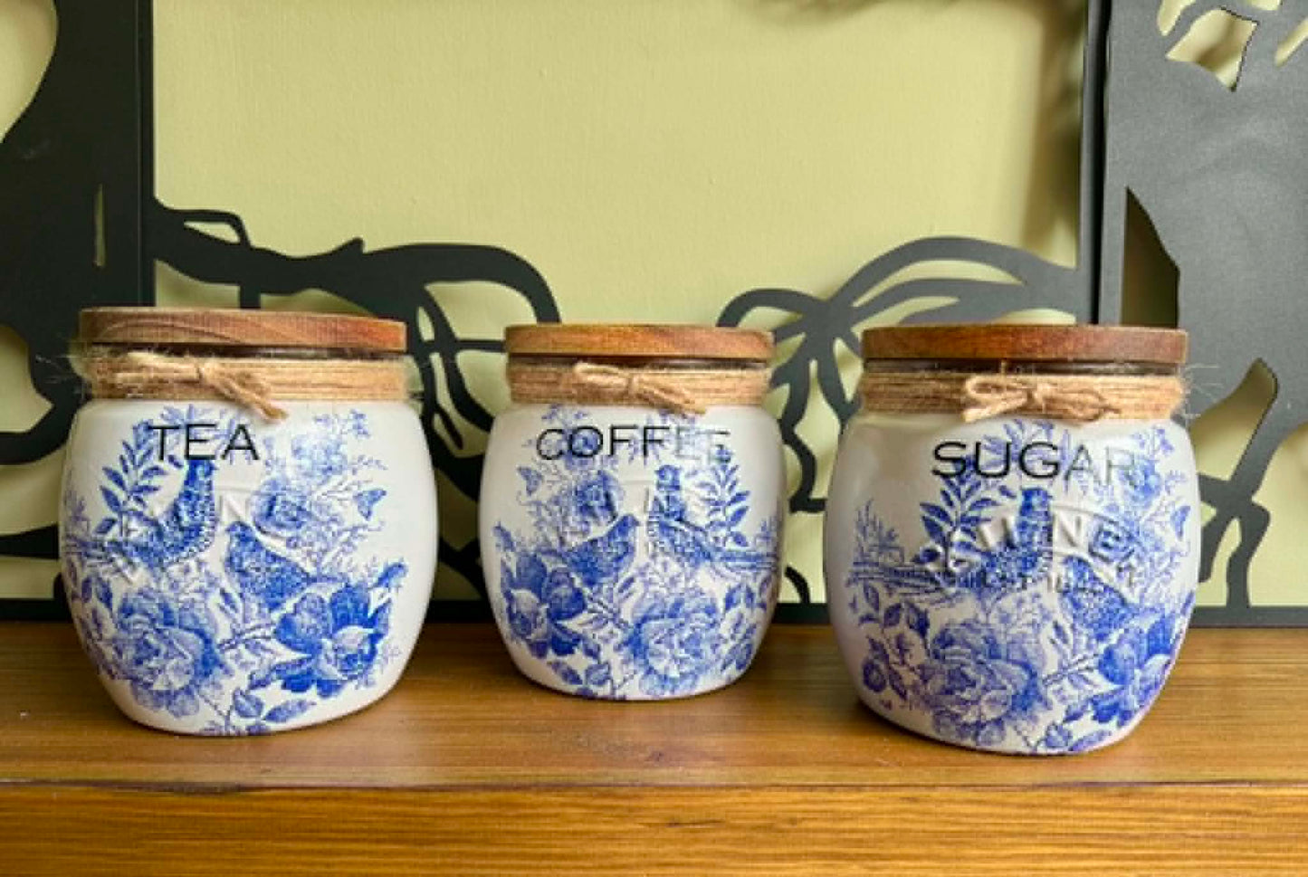 Tea, coffee and sugar canisters | kilner jars | Tea | Coffee | Sugar | Storage Jars | kitchen set