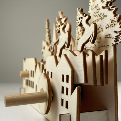 Mechanical Santa Sleigh Model - Flatpack Model Kit by Curious Rabbit ®