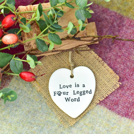 Love is a Four Legged Word hanging heart