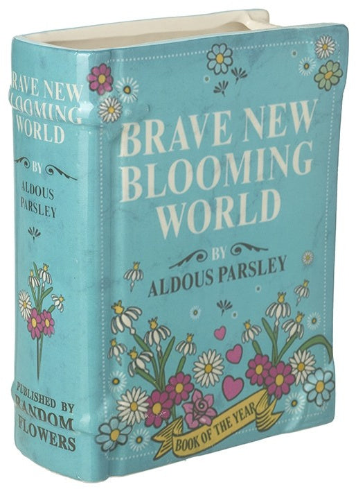 Brave New Blooming World Book Vase